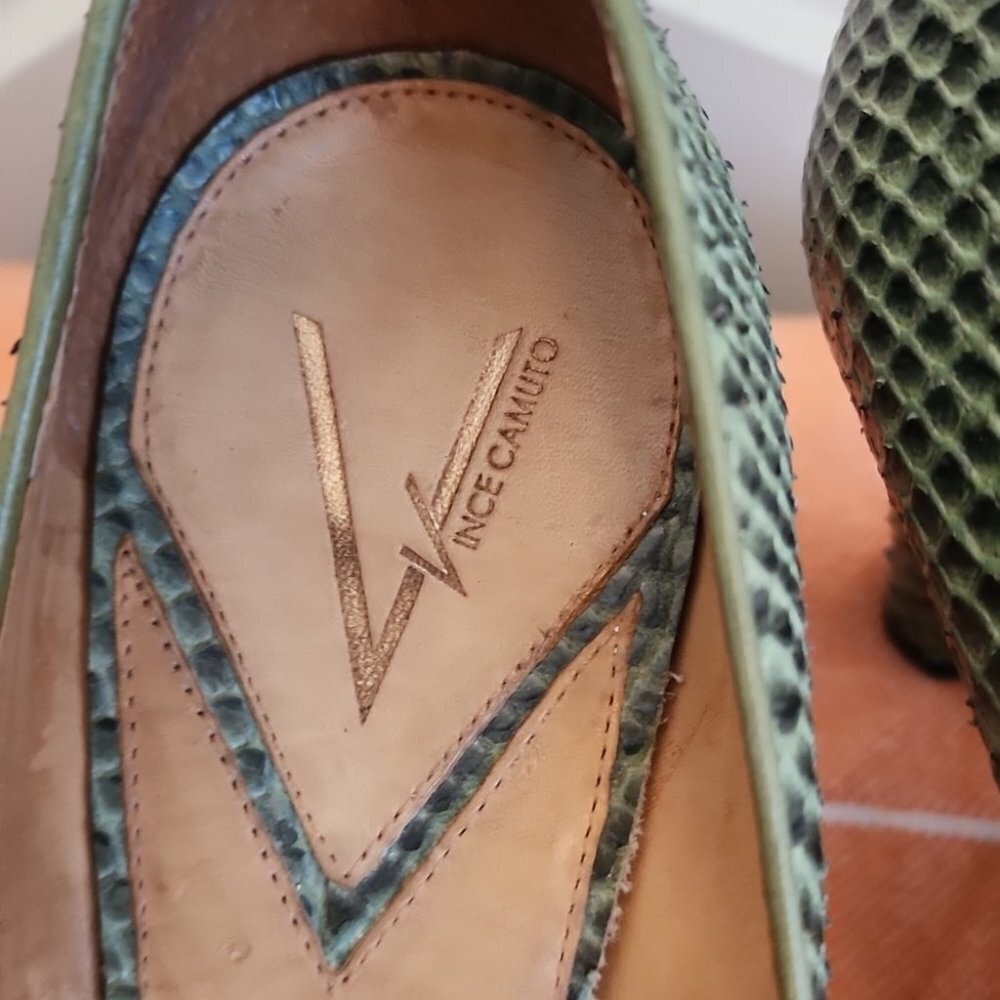 Green & Black Snakeskin Vince Camuto Women's Heels - Size 7.5 - Picture 6 of 9